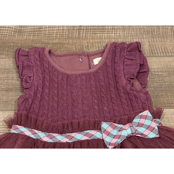 Matilda Jane Soiree Dress Once Upon A Time Sweater Tulle Plum Size 18-24 Months - Picture 4 of 11